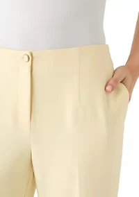 Women's Wide Leg Zip Front Cropped Pants