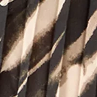 Women's Animal Print Pleated Mock Neck Blouse