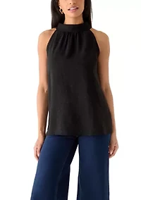 Women's Sleeveless Clip Dot Halter Blouse