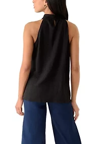 Women's Sleeveless Clip Dot Halter Blouse