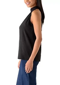 Women's Sleeveless Clip Dot Halter Blouse