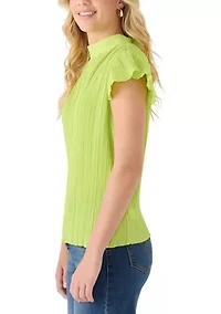 Women's Short Sleeve Pleated Blouse