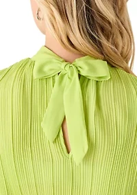 Women's Short Sleeve Pleated Blouse
