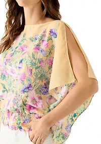 Women's Floral Smocked Bottom Blouse
