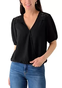 Women's Short Sleeve Wrap Top