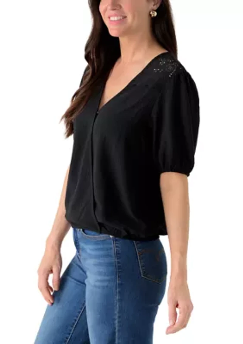 Women's Short Sleeve Wrap Top