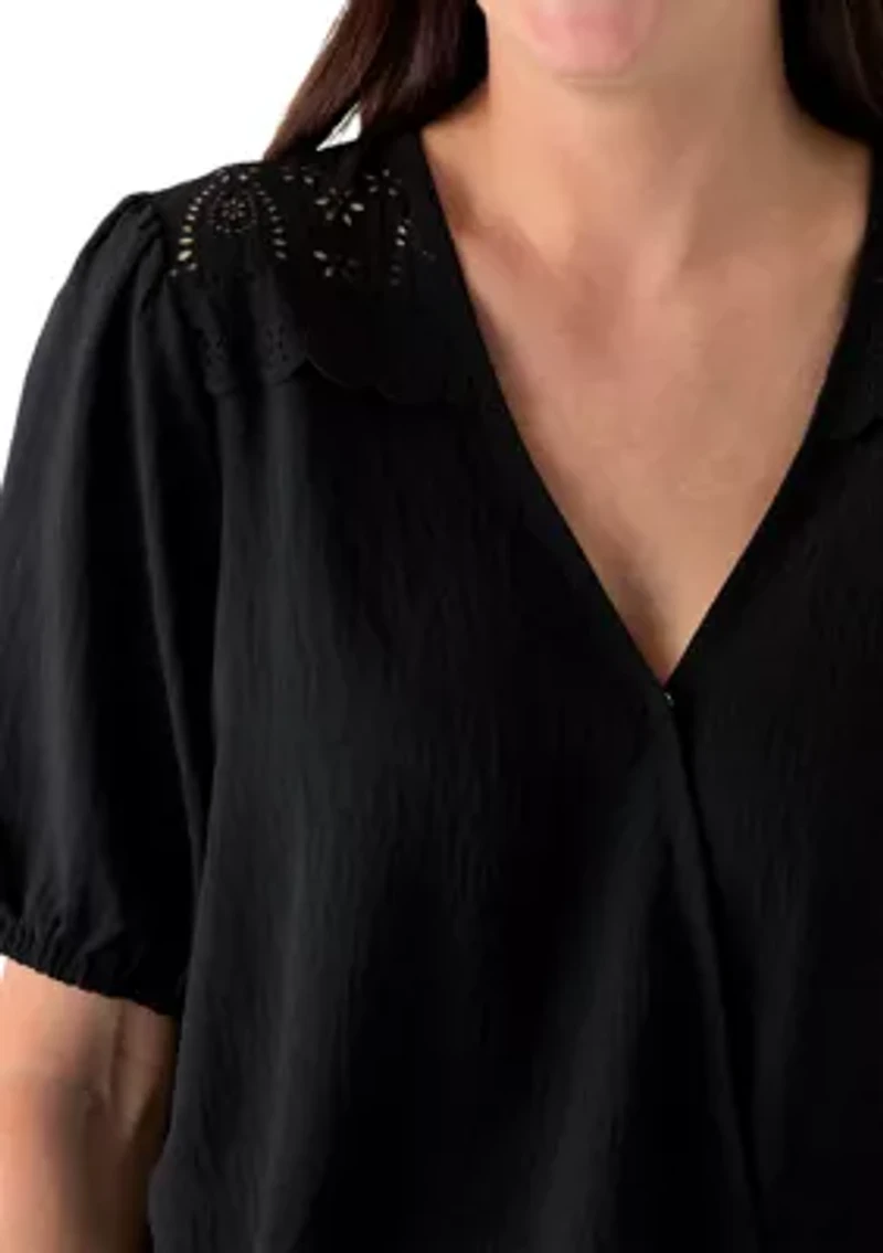 Women's Short Sleeve Wrap Top