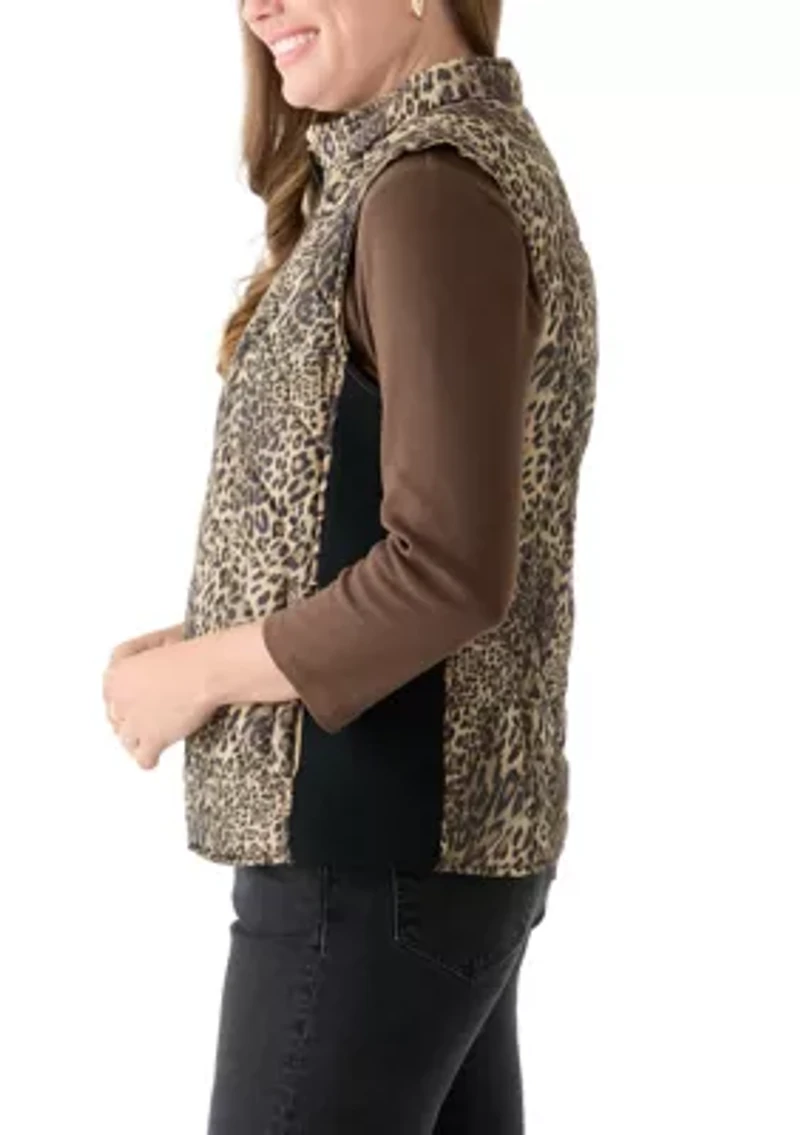 Petite Side Ribbed Printed Vest