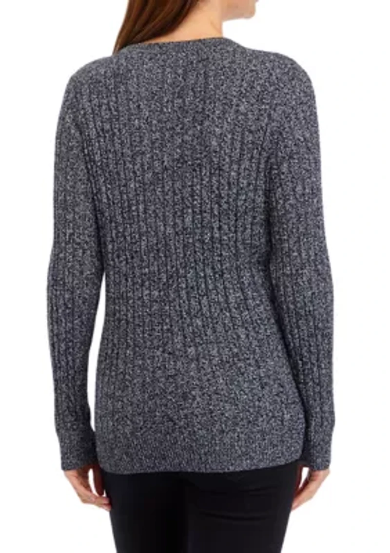 Women's Long Sleeve Cable Knit Sweater