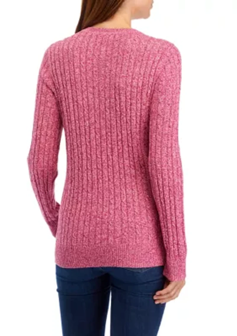 Women's Long Sleeve Cable Knit Sweater