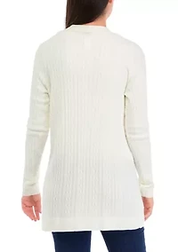 Women's Button Front Cable Knit Cardigan