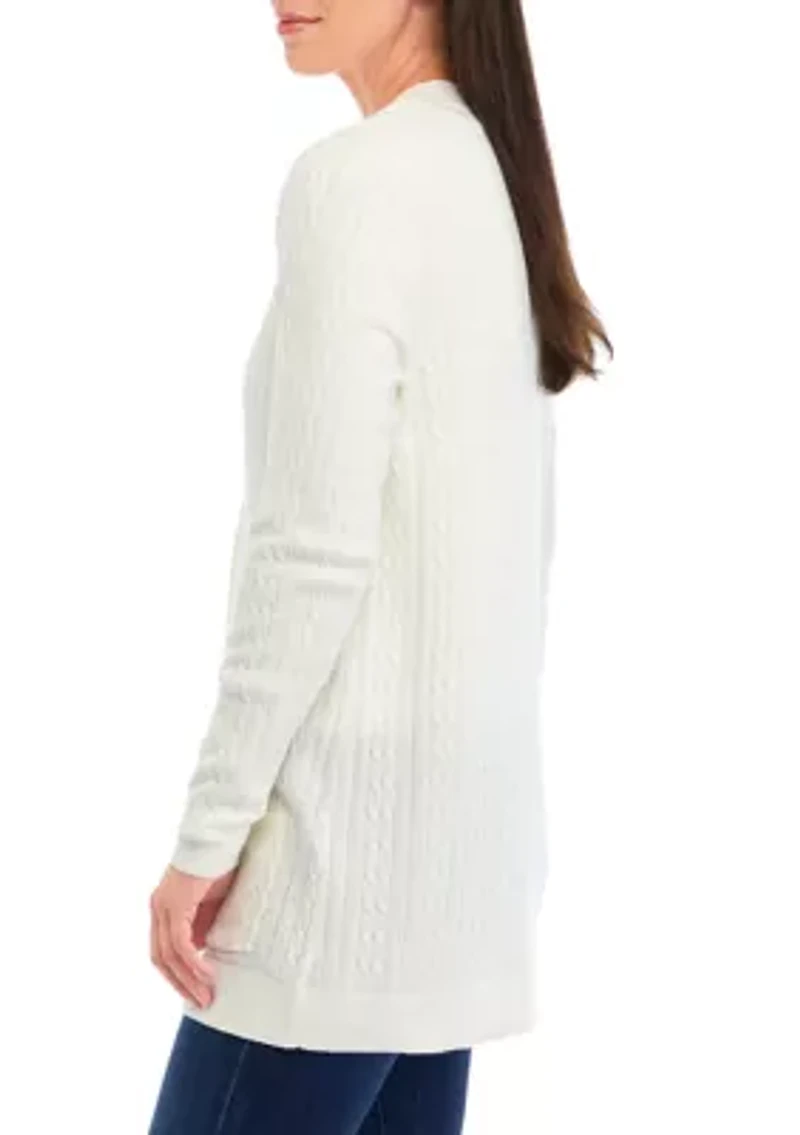 Women's Button Front Cable Knit Cardigan