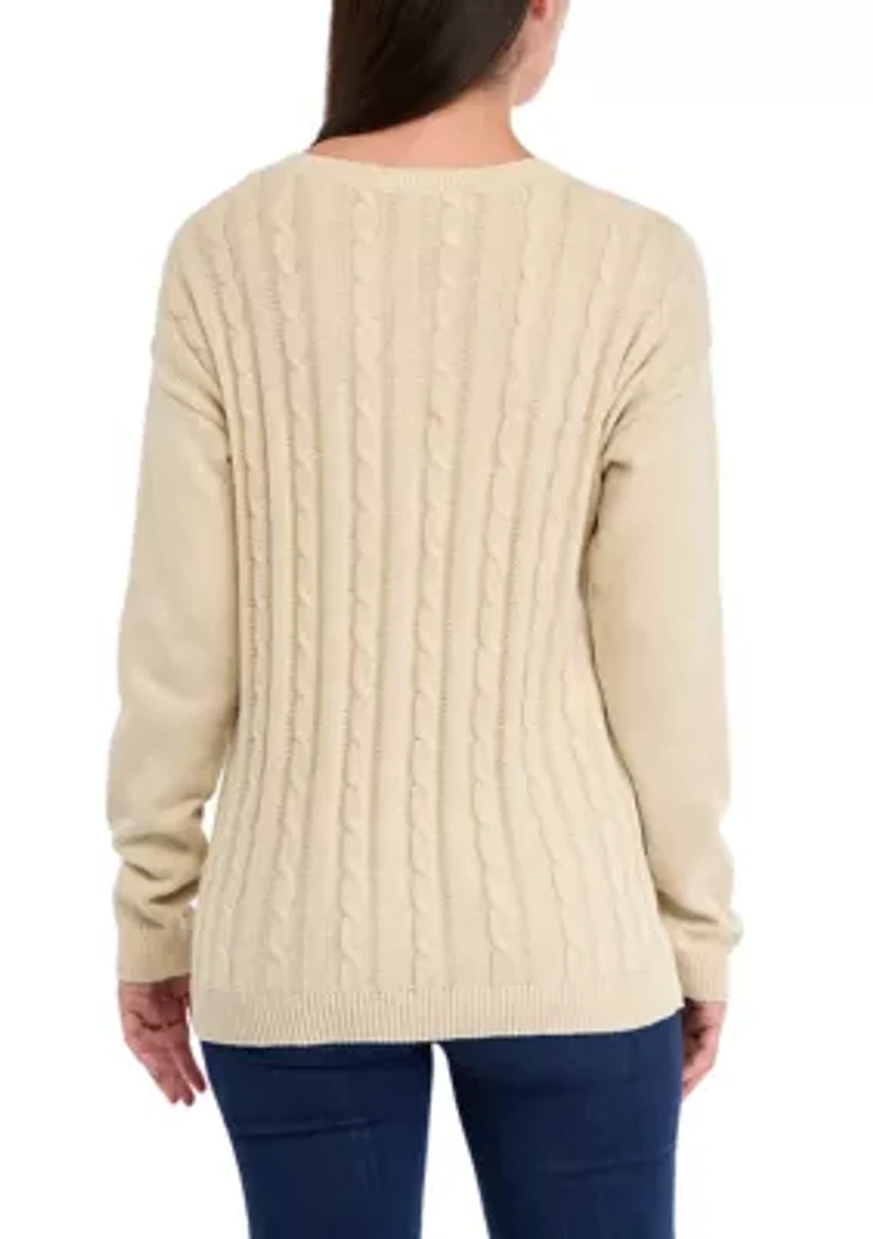 Women's Heather Cable Knit Sweater