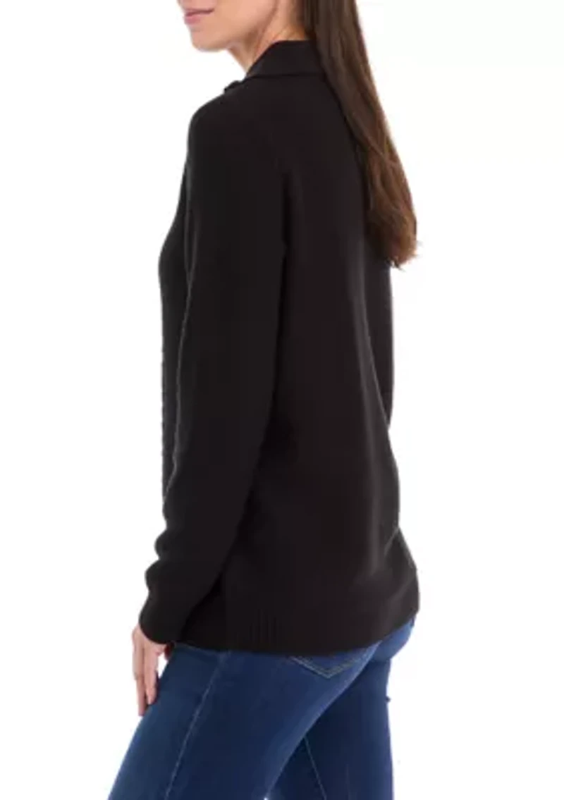 Women's 1/4 Zip Cable Knit Sweater