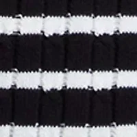 Women's Long Sleeve Cable V-Neck Striped Sweater