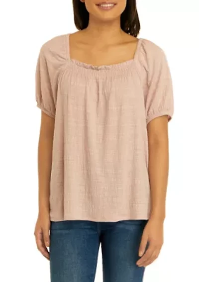 Women's Short Sleeve Square Neck Top