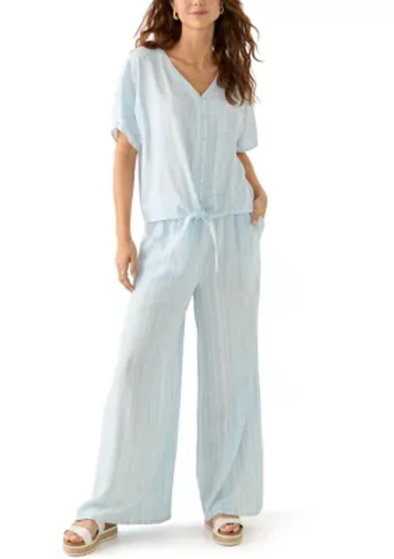 Petite Pull On Linen Trousers