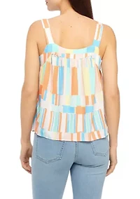 Petite Printed Tie Tank Top
