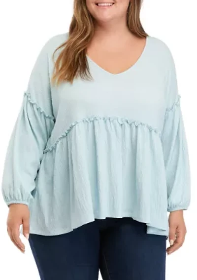 Plus Slouchy V-Neck Top