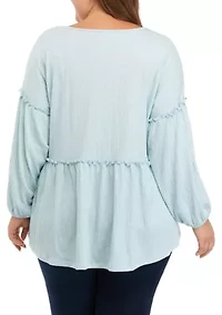 Plus Slouchy V-Neck Top