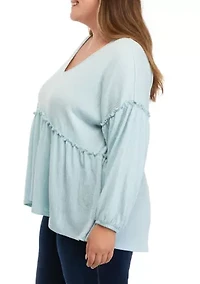 Plus Slouchy V-Neck Top