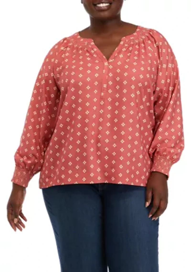Plus Floral Printed Top