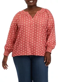 Plus Floral Printed Top