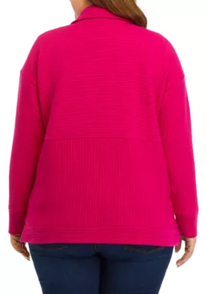 Plus Ottoman Half Zip Pullover