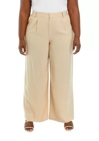 Plus Sized Relaxed Pleated Front Pants