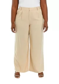 Plus Sized Relaxed Pleated Front Pants