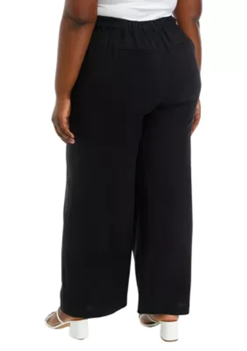 Plus Sized Relaxed Pleated Front Pants