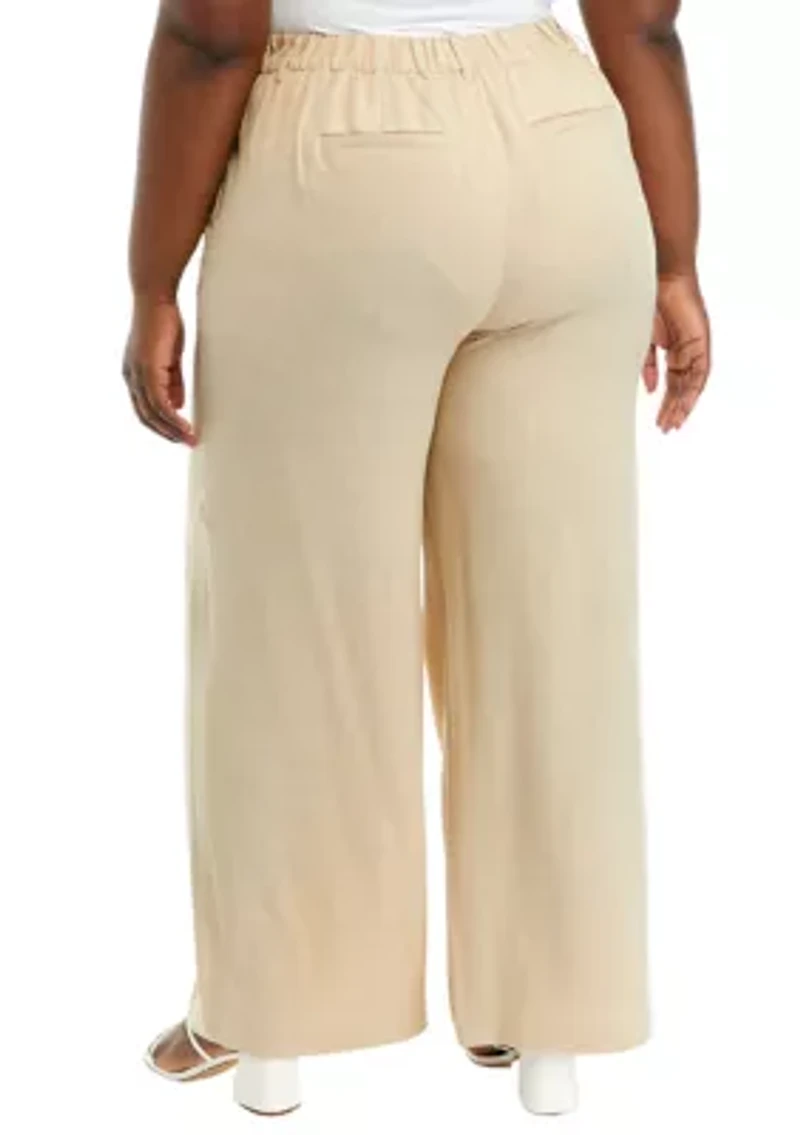 Plus Sized Relaxed Pleated Front Pants