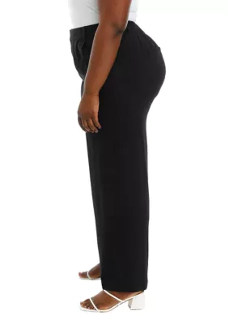Plus Sized Relaxed Pleated Front Pants