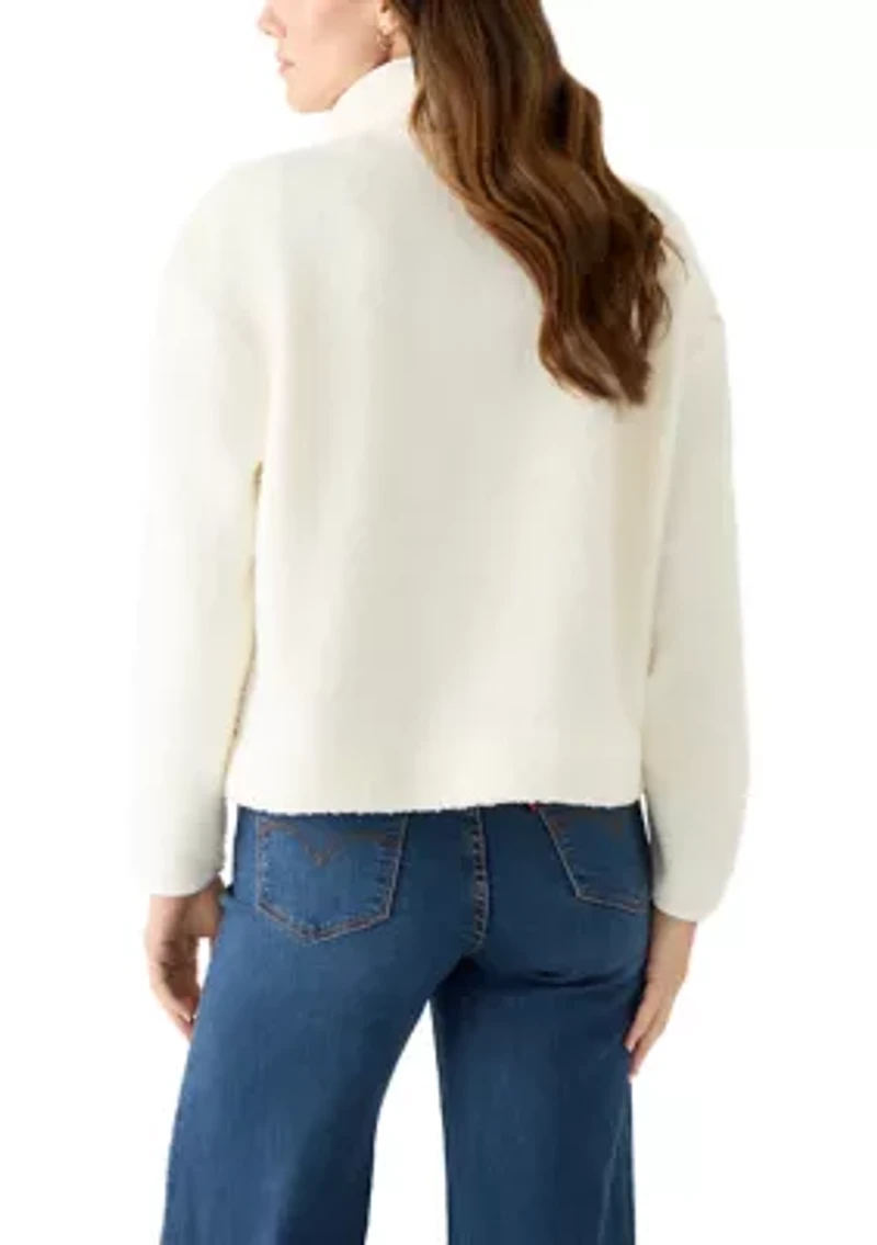 Women's Long Sleeve Sherpa Pullover Button Down