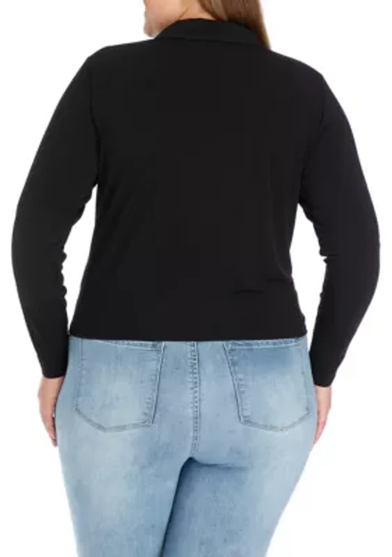 Plus Johnny Collar Top