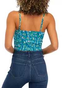 Juniors' Sleeveless Smocked Match Top