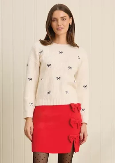 Sewing Down South x Crown & Ivy™ Sew Bowtiful Embroidered Sweater