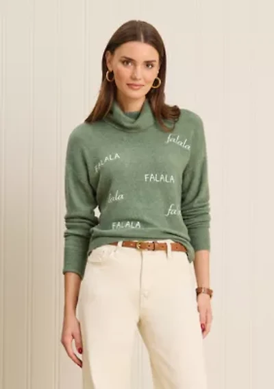 Sewing Down South x Crown & Ivy™ Sew Merry Embroidered Turtleneck Sweater