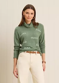 Sewing Down South x Crown & Ivy™ Sew Merry Embroidered Turtleneck Sweater