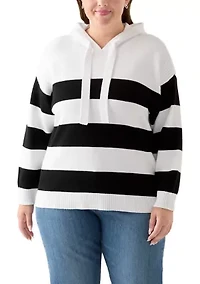 Plus Ribbon Pullover Stripe Shirt