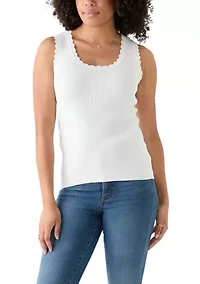 Women's Sleeveless Ribbed Sweater Knit Tank Top
