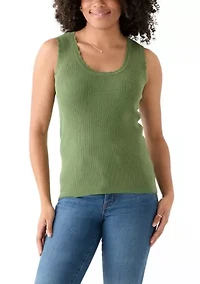 Women's Sleeveless Ribbed Sweater Knit Tank Top