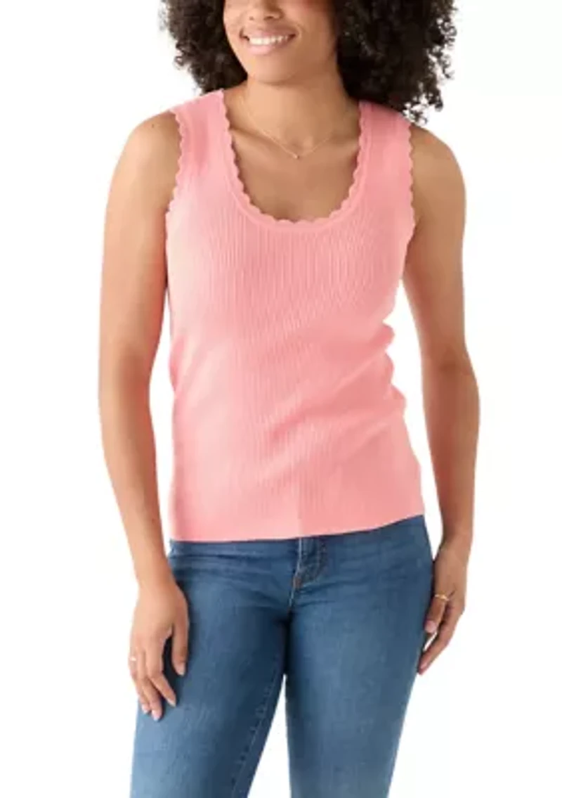 Women's Sleeveless Ribbed Sweater Knit Tank Top