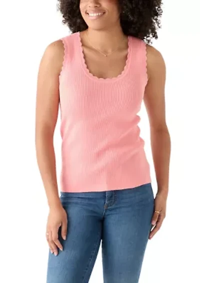 Women's Sleeveless Ribbed Sweater Knit Tank Top