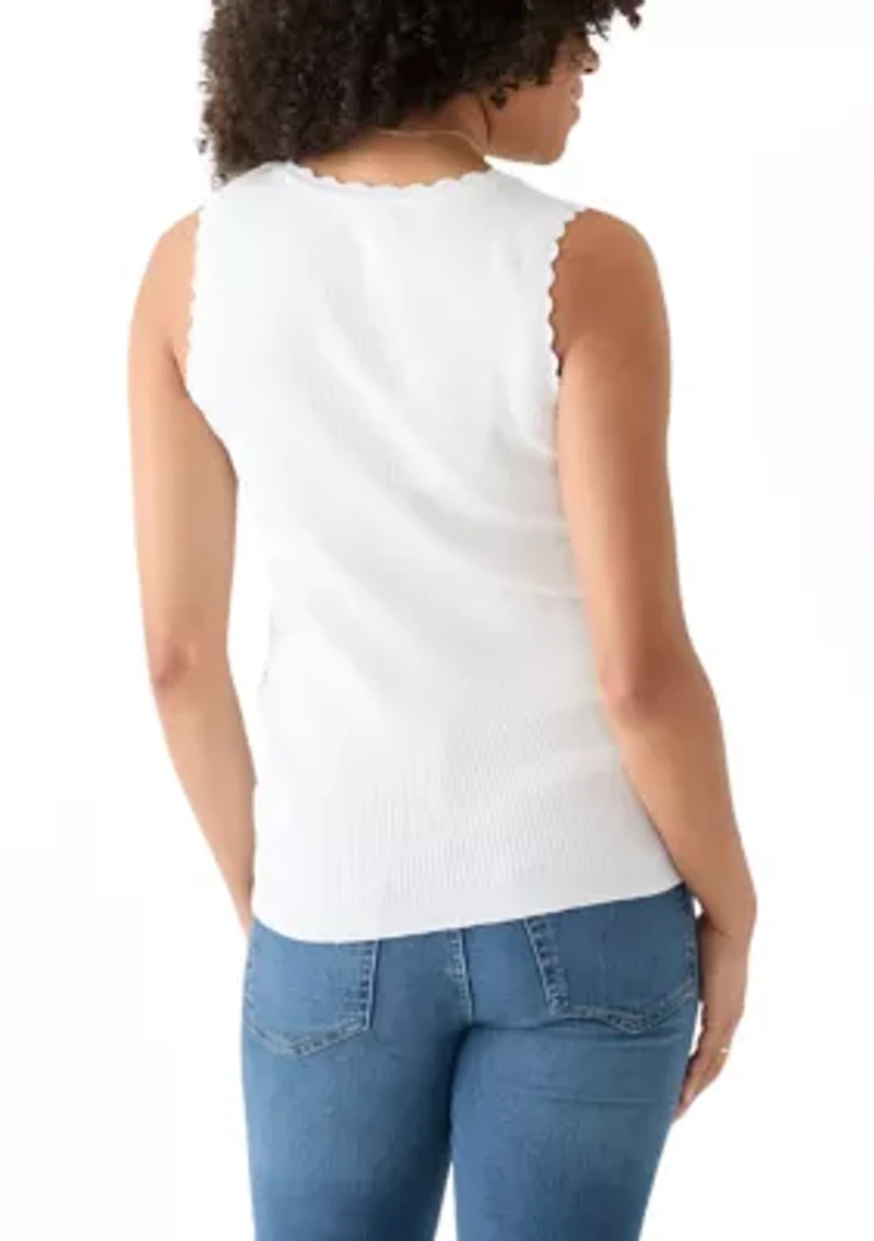 Women's Sleeveless Ribbed Sweater Knit Tank Top