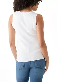 Women's Sleeveless Ribbed Sweater Knit Tank Top