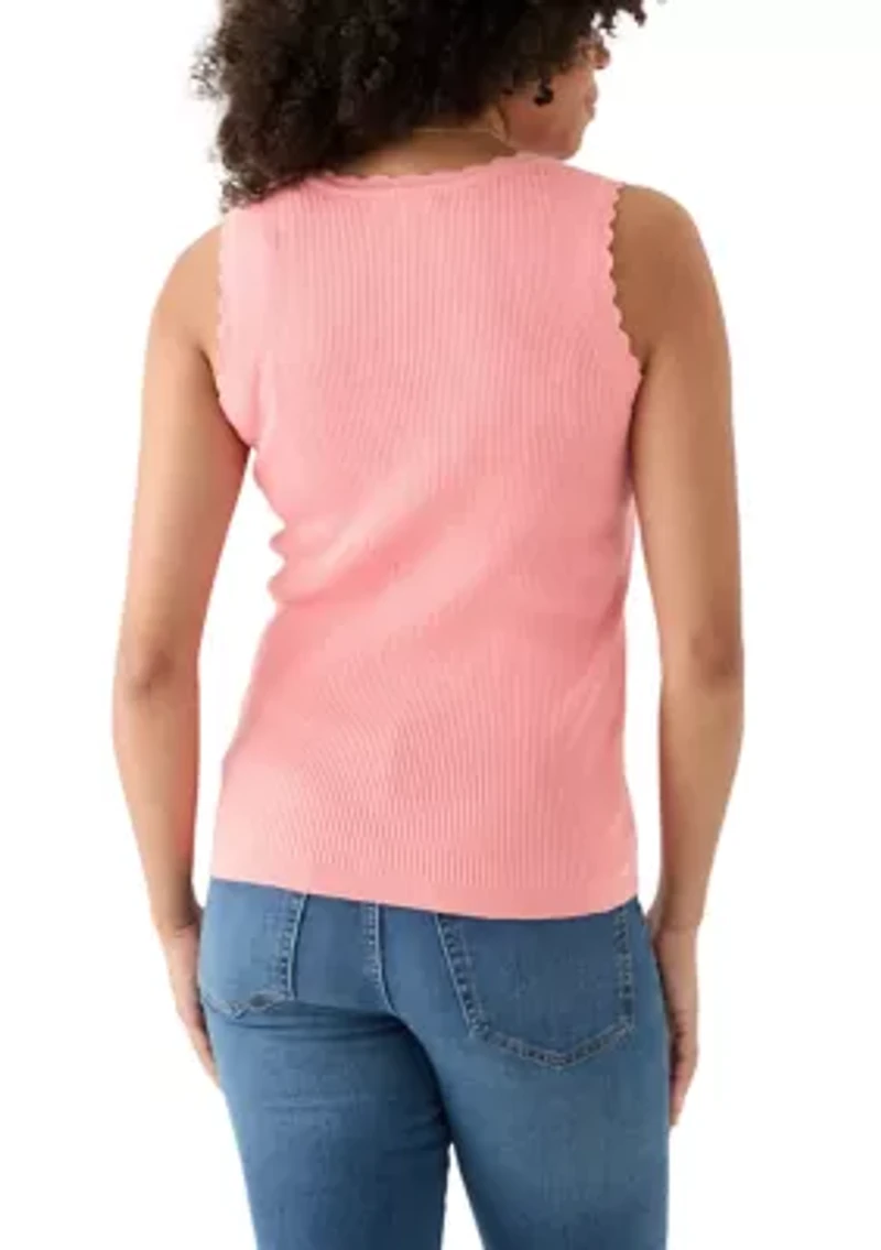 Women's Sleeveless Ribbed Sweater Knit Tank Top