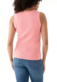 Women's Sleeveless Ribbed Sweater Knit Tank Top