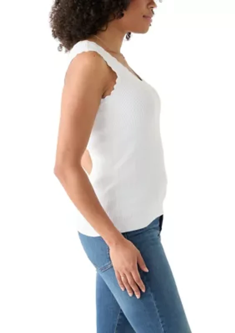 Women's Sleeveless Ribbed Sweater Knit Tank Top