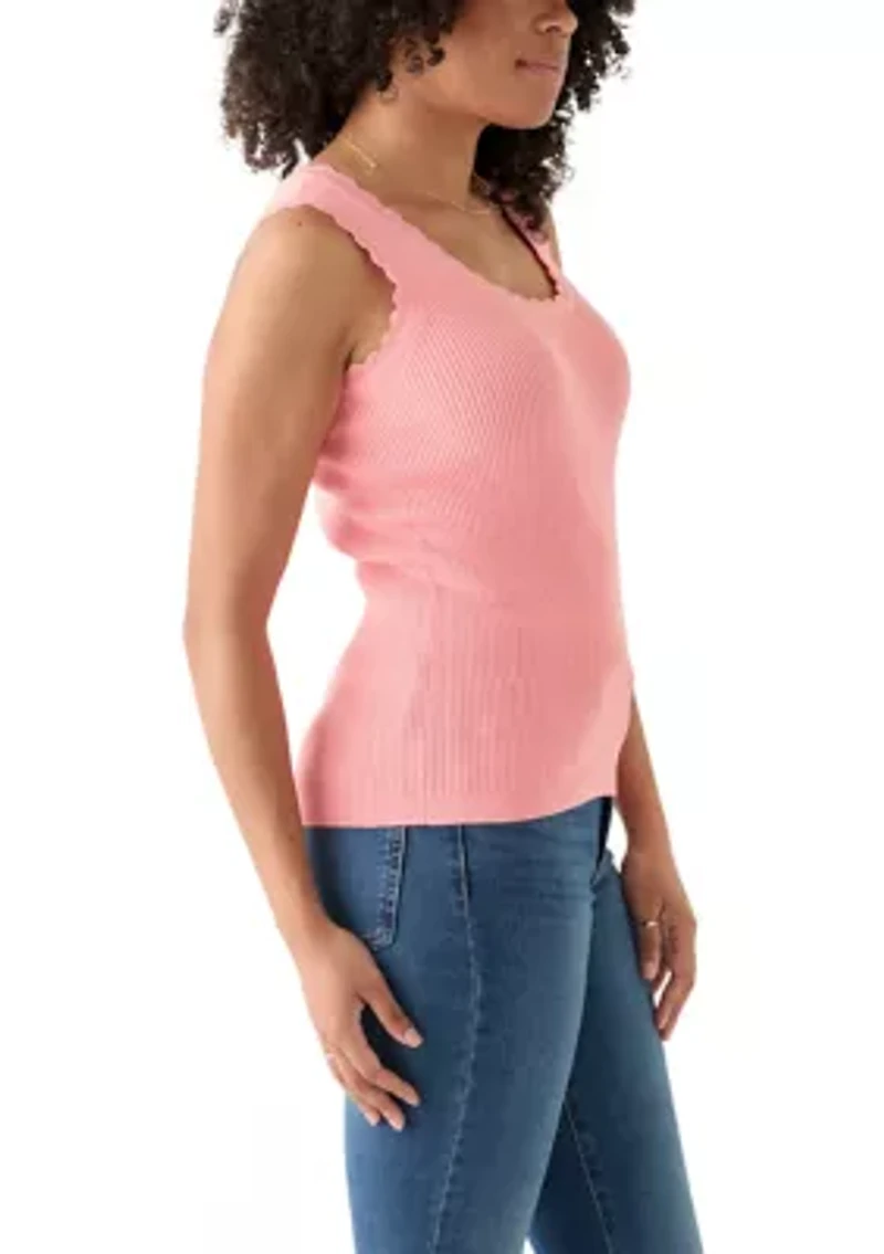 Women's Sleeveless Ribbed Sweater Knit Tank Top